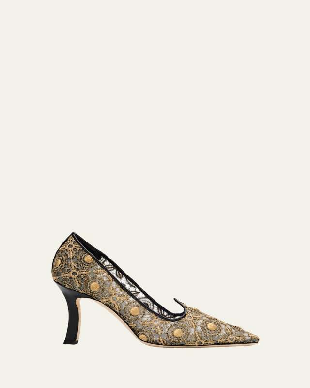 Euridi Lace Pointed-Toe Stiletto Pumps